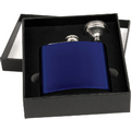 6 Oz. Gloss Blue Flask & Funnel Set